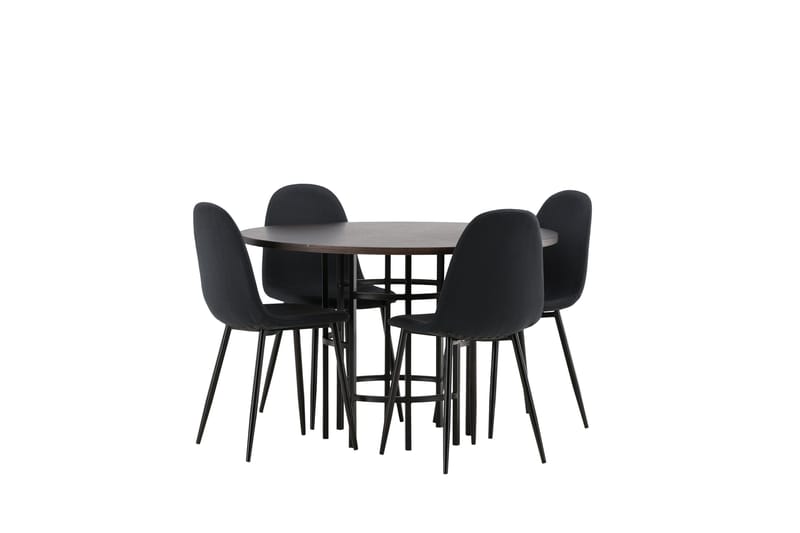Copenhagen Matgrupp 115 cm Rund med 4 Polar stolar - Svart - Möbler - Bord & matgrupper - Matgrupper
