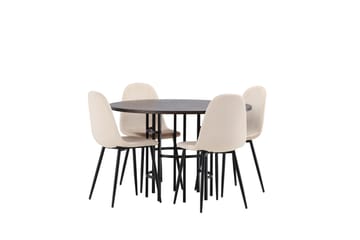 Copenhagen Matgrupp 115 cm Rund med 4 Polar stolar - Beige - Möbler - Bord & matgrupper - Matgrupper