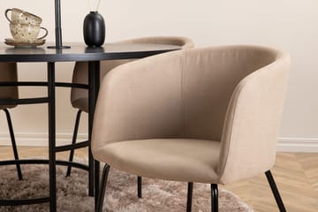 Copenhagen Matgrupp 140 cm Rund med 4 Berit stolar - Beige/Svart - Möbler - Bord & matgrupper - Matgrupper
