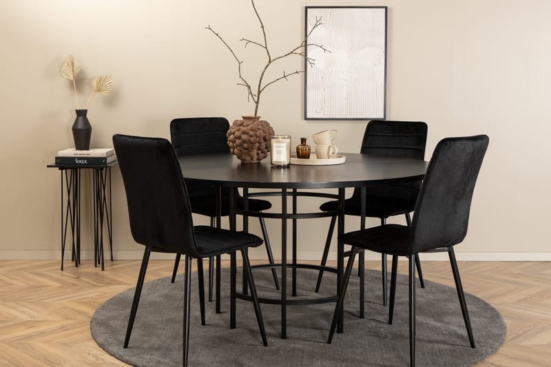 Copenhagen Matgrupp 140 cm Rund med 4 Windu Lyx stolar - Möbler - Bord & matgrupper - Matgrupper