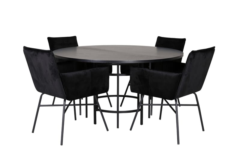 Copenhagen Matgrupp 140 cm Rund med 4 Petra stolar - Svart - Möbler - Bord & matgrupper - Matgrupper