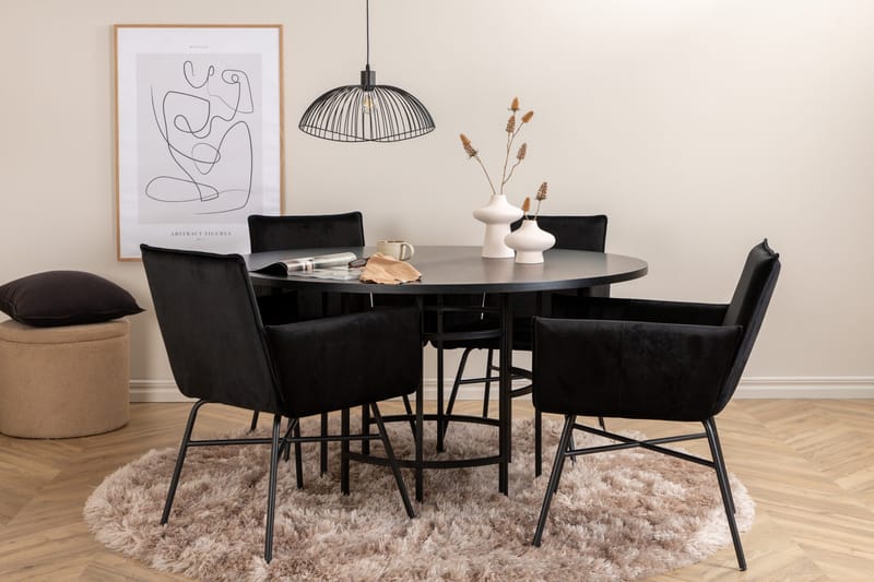 Copenhagen Matgrupp 140 cm Rund med 4 Petra stolar - Möbler - Bord & matgrupper - Matgrupper