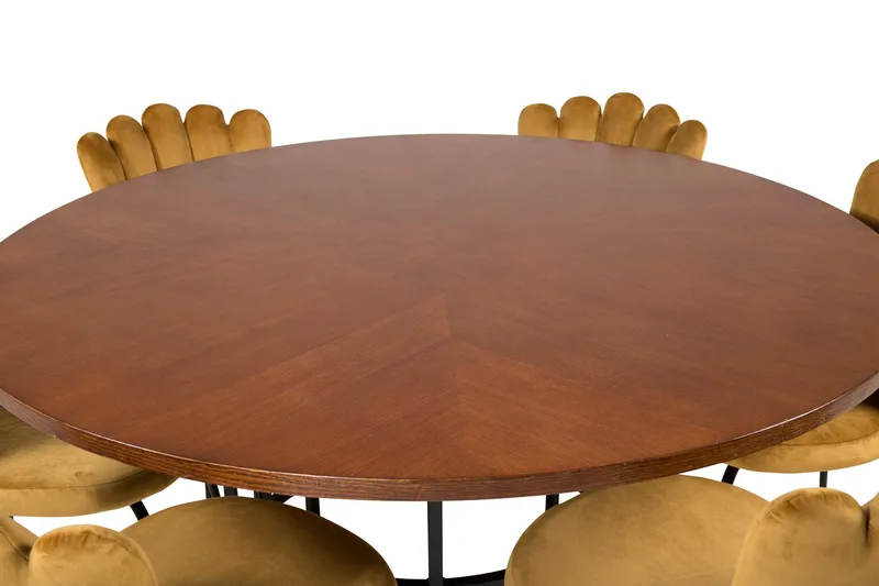 Copenhagen Matgrupp 140 cm Rund med 6 Limhamn stolar - Svart - Möbler - Bord & matgrupper - Matgrupper