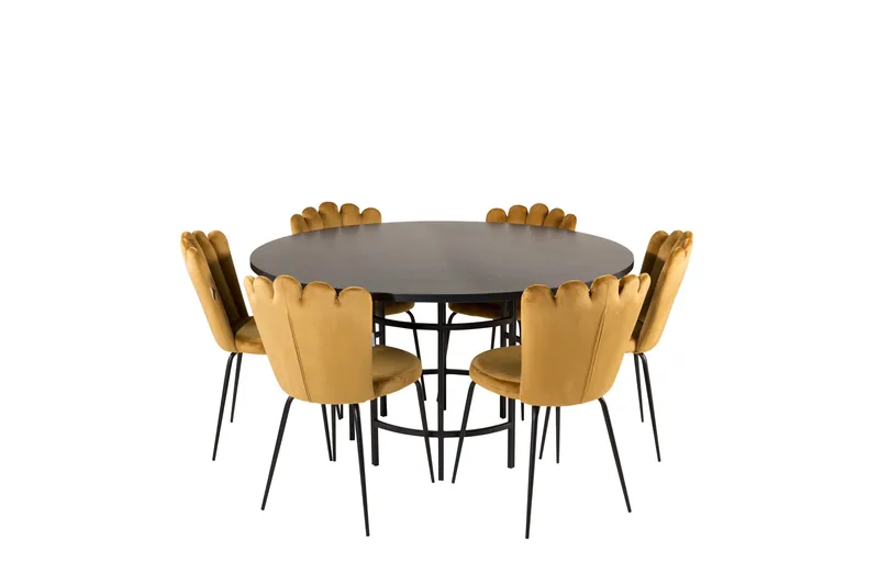 Copenhagen Matgrupp 140 cm Rund med 6 Limhamn stolar, undefined