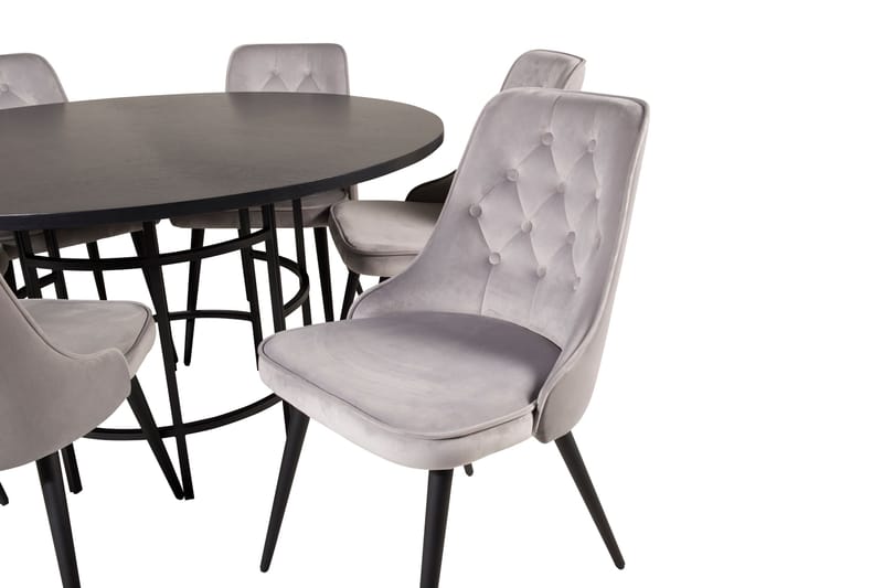 Copenhagen Matgrupp 140 cm Rund med 6 Velvet Deluxe stolar - Möbler - Bord & matgrupper - Matgrupper