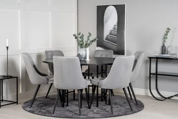 Copenhagen Matgrupp 140 cm Rund med 6 Velvet Deluxe stolar - Möbler - Bord & matgrupper - Matgrupper