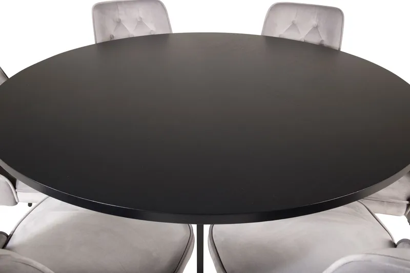 Copenhagen Matgrupp 140 cm Rund med 6 Velvet Deluxe stolar - Möbler - Bord & matgrupper - Matgrupper