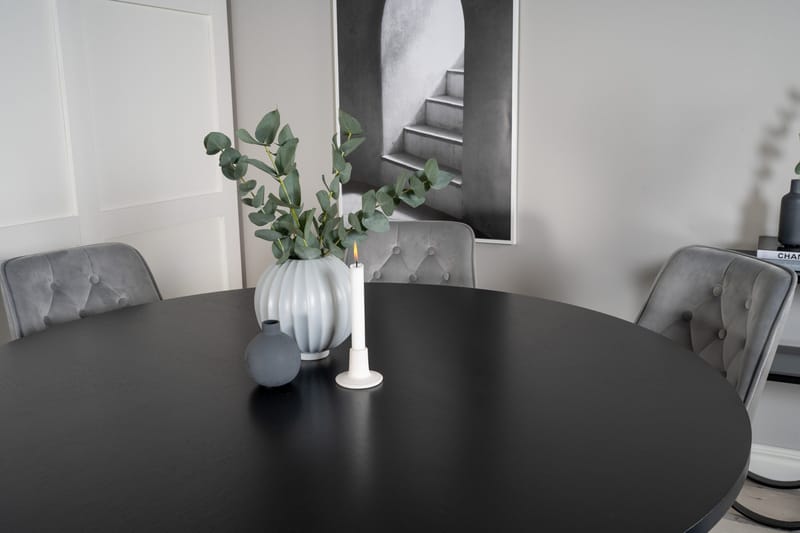 Copenhagen Matgrupp 140 cm Rund med 6 Velvet Deluxe stolar - Möbler - Bord & matgrupper - Matgrupper
