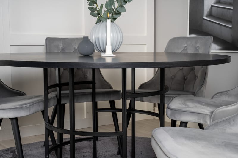 Copenhagen Matgrupp 140 cm Rund med 6 Velvet Deluxe stolar - Möbler - Bord & matgrupper - Matgrupper