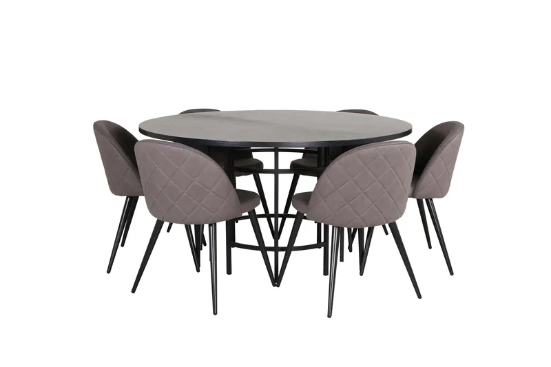 Copenhagen Matgrupp 140 cm Rund med 6 Velvet stolar, undefined