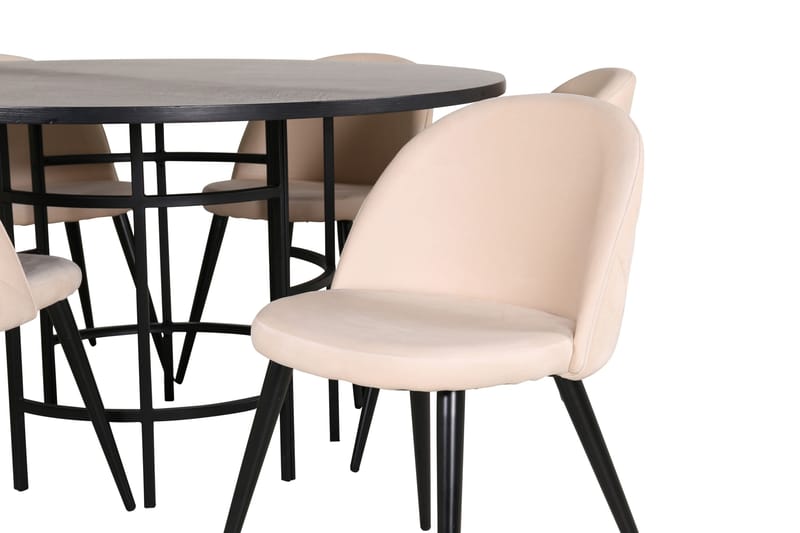 Copenhagen Matgrupp 140 cm Rund med 6 Velvet stolar - Möbler - Bord & matgrupper - Matgrupper