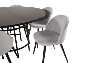 Copenhagen Matgrupp 140 cm Rund med 6 Velvet stolar - Möbler - Bord & matgrupper - Matgrupper