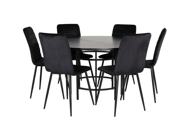Copenhagen Matgrupp 140 cm Rund med 6 Windu Lyx stolar, undefined
