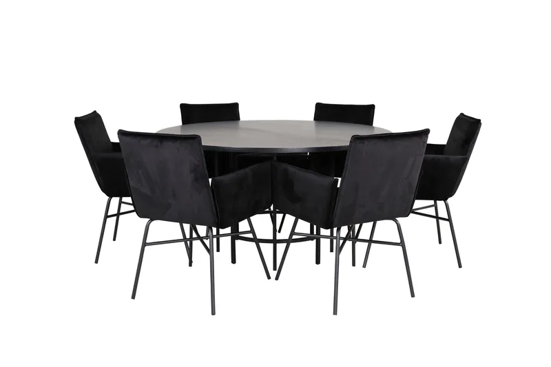 Copenhagen Matgrupp 140 cm Rund med 6 Petra stolar, undefined