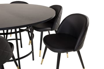 Copenhagen Matgrupp med 6 Valera Matstolar Mässing/Svart - Furniture Fashion - Möbler - Bord & matgrupper - Matgrupper