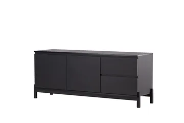 Corpus Golvstående Tv Bänk 138 cm med Förvaring i Målat Trä - Svart - Möbler - Tv möbel & mediamöbel - TV bänk & mediabänk
