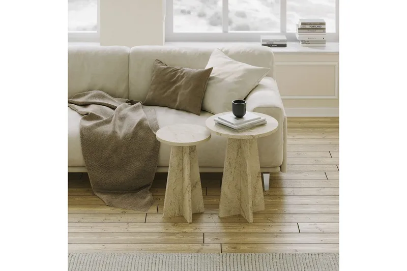 Corren Soffbord 40 cm - Travertine - Möbler - Bord & matgrupper - Soffbord