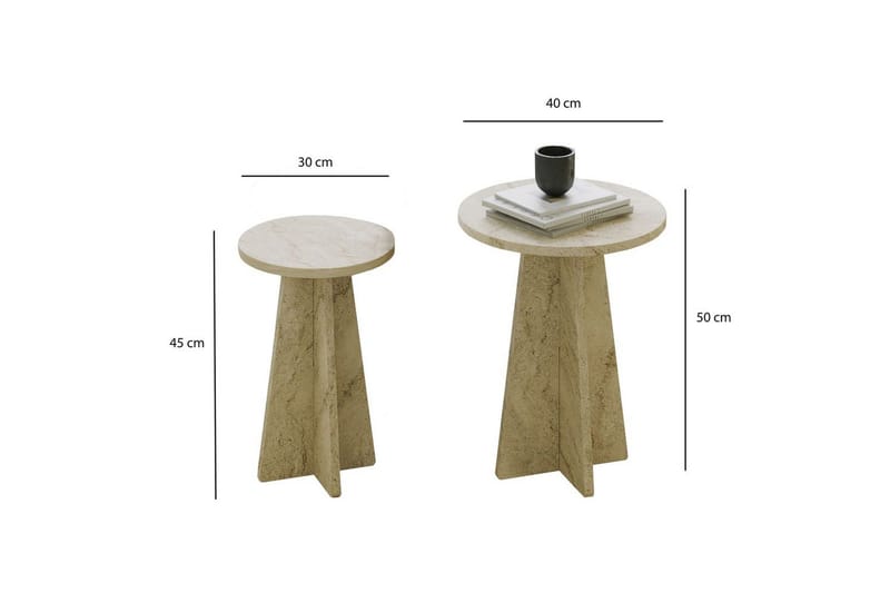 Corren Soffbord 40 cm - Travertine - Möbler - Bord & matgrupper - Soffbord