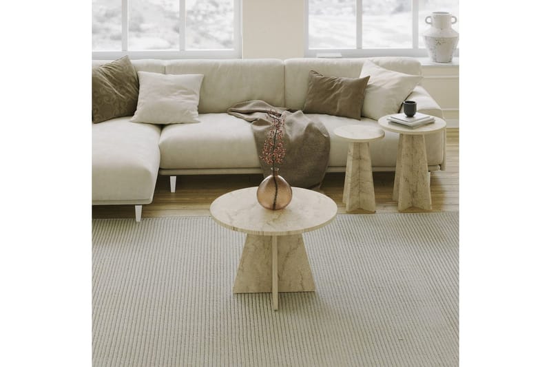 Corren Soffbord 60 cm - Travertine - Möbler - Bord & matgrupper - Soffbord