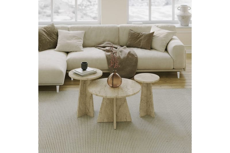 Corren Soffbord 60 cm - Travertine - Möbler - Bord & matgrupper - Soffbord