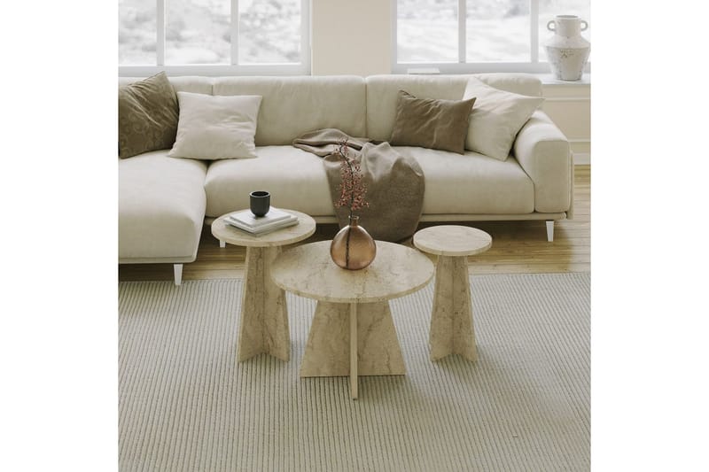 Corren Soffbord 60 cm - Travertine - Möbler - Bord & matgrupper - Soffbord