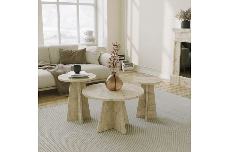 Corren Soffbord 60 cm - Travertine - Möbler - Bord & matgrupper - Soffbord