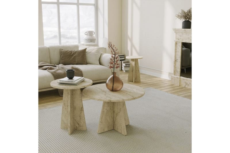 Corren Soffbord 60 cm - Travertine - Möbler - Bord & matgrupper - Soffbord