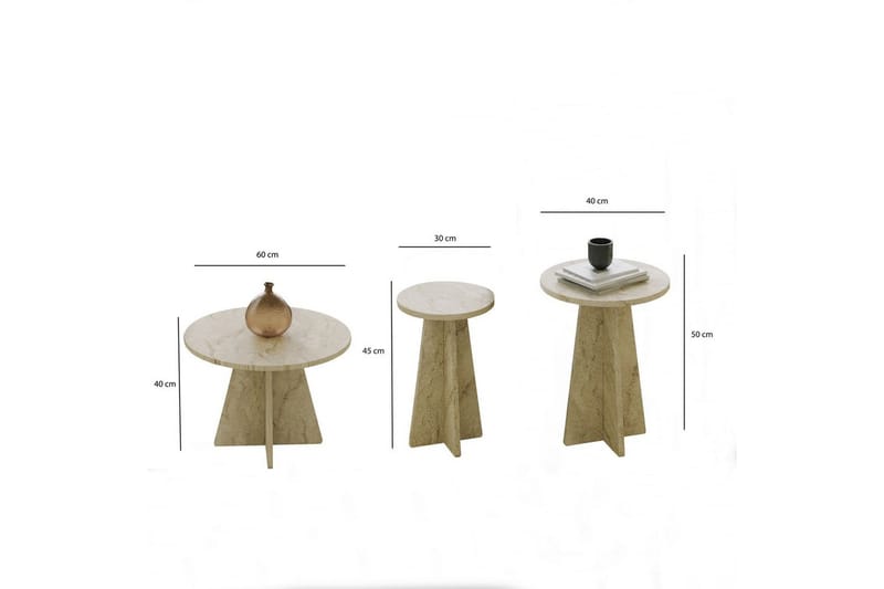 Corren Soffbord 60 cm - Travertine - Möbler - Bord & matgrupper - Soffbord