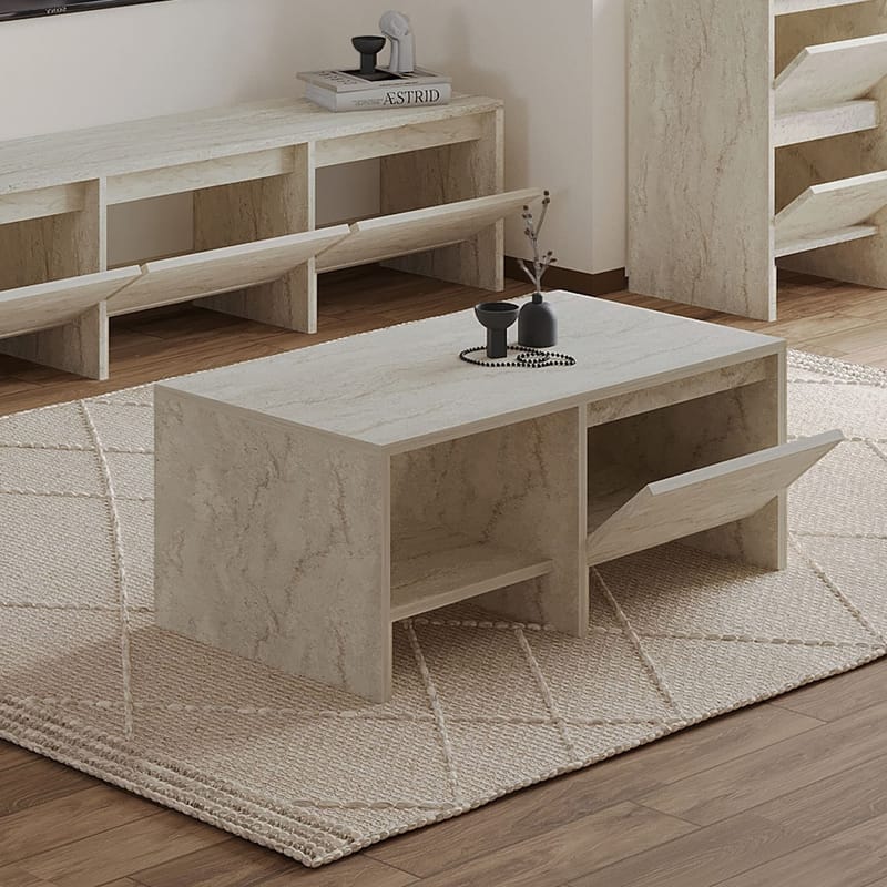 Crala Soffbord 90x35x45 cm - Travertin - Möbler - Bord & matgrupper - Soffbord