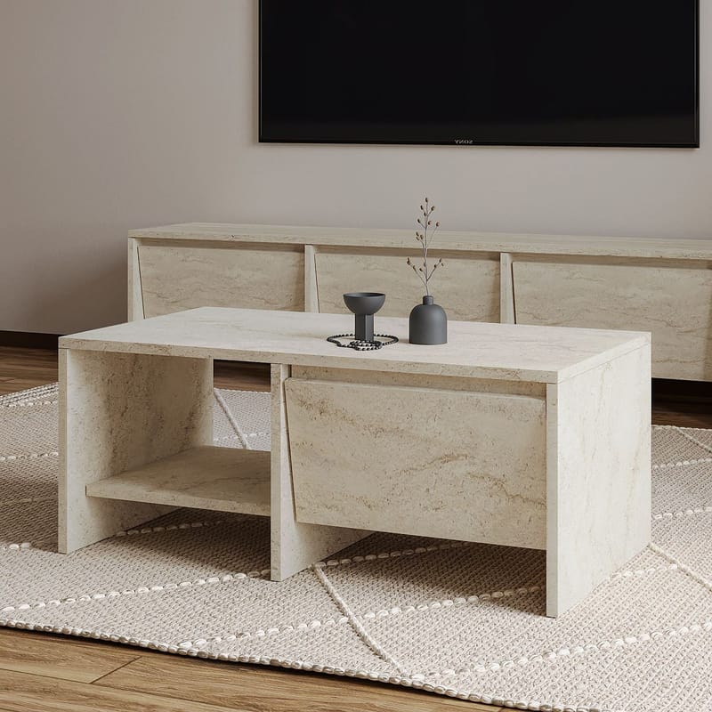 Crala Soffbord 90x35x45 cm - Travertin - Möbler - Bord & matgrupper - Soffbord