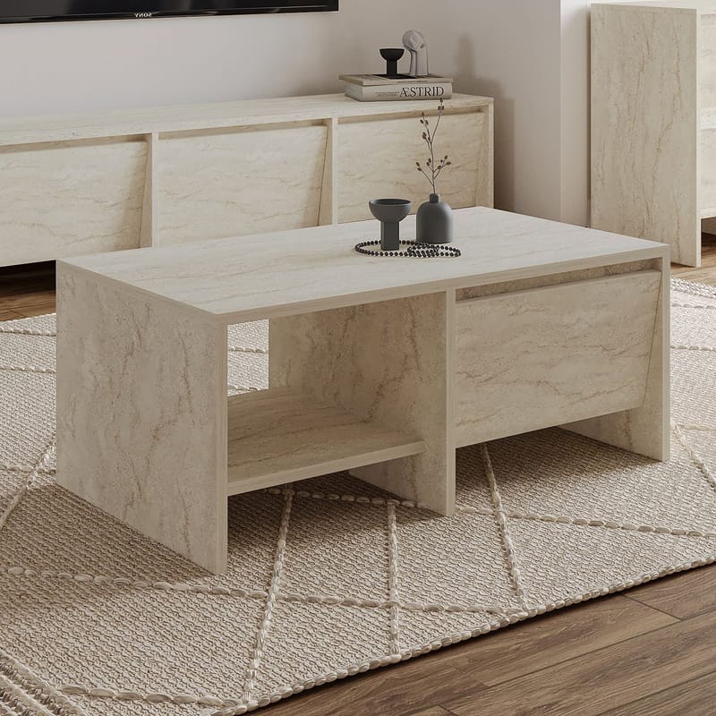 Crala Soffbord 90x35x45 cm - Travertin - Möbler - Bord & matgrupper - Soffbord