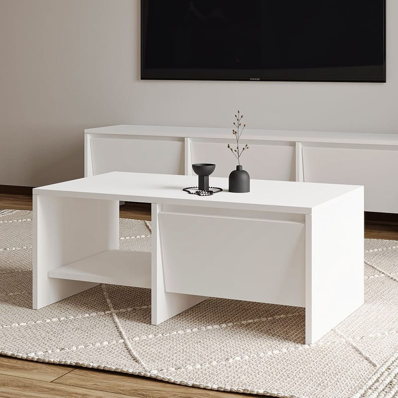 Crala Soffbord 90x35x45 cm - Vit - Möbler - Bord & matgrupper - Soffbord