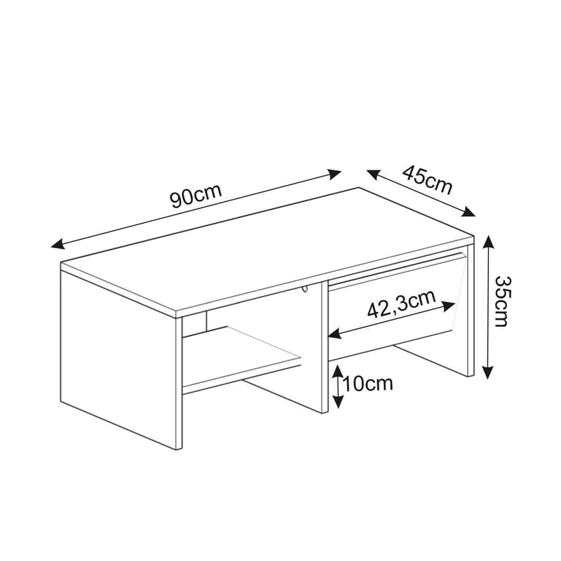 Crala Soffbord 90x35x45 cm - Vit - Möbler - Bord & matgrupper - Soffbord