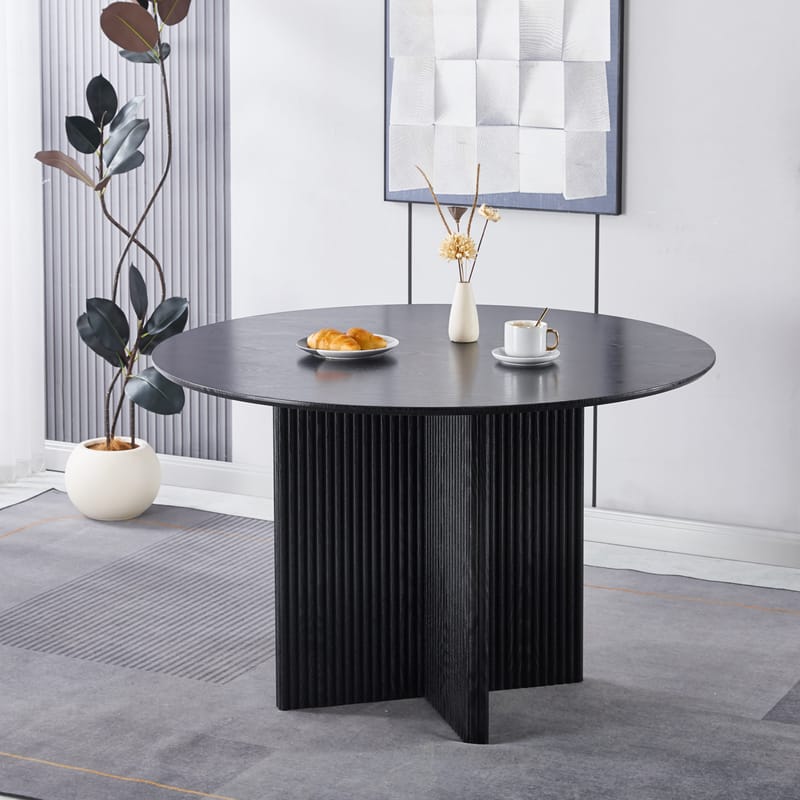 Crossby runt matbord Ø120 cm - Svartbetsad ek - Svartbetsad ek - Möbler - Bord & matgrupper - Matbord & köksbord