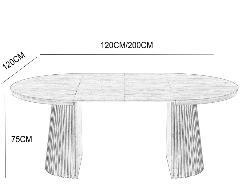 Crossby runt matbord förlängningsbart Ø120-200 cm - Ek - Ek - Möbler - Bord & matgrupper - Matbord & köksbord