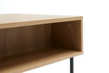 Cyndy 110 cm Rektangulärt Soffbord med Lådor i Ljust Trä - Beige - Möbler - Bord & matgrupper - Soffbord