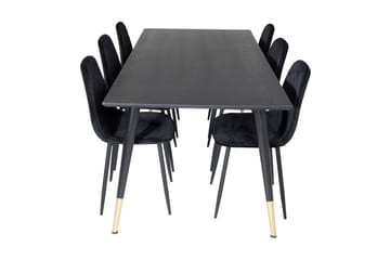 Daicy Matgrupp 180 cm inkl 6 Ypas Stolar - Svart/Mässing - Möbler - Bord & matgrupper - Matgrupper