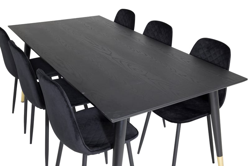 Daicy Matgrupp 180 cm inkl 6 Ypas Stolar - Svart/Mässing - Möbler - Bord & matgrupper - Matgrupper