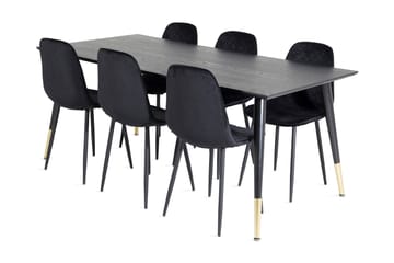 Daicy Matgrupp 180 cm inkl 6 Ypas Stolar - Svart/Mässing - Möbler - Bord & matgrupper - Matgrupper