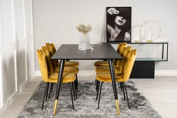 Daicy Matgrupp 180 cm med 6 Limhamn Matstolar Gul - Furniture Fashion - Möbler - Bord & matgrupper - Matgrupper