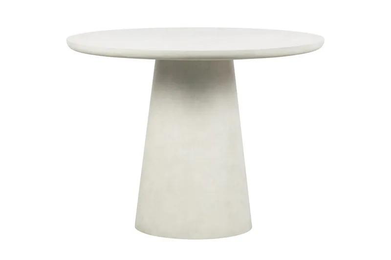 Damon Litet Runt Matbord 100 cm i Fiber Clay med Betongutseende, Vit