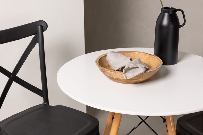 Danburi Matgrupp 60 cm Rund med 2 Crosett stolar - Svart - Möbler - Bord & matgrupper - Matgrupper