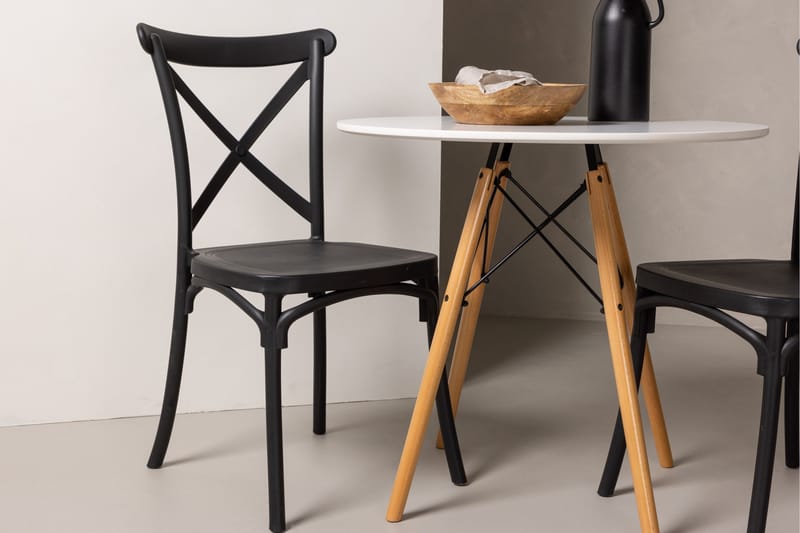 Danburi Matgrupp 60 cm Rund med 2 Crosett stolar - Svart - Möbler - Bord & matgrupper - Matgrupper