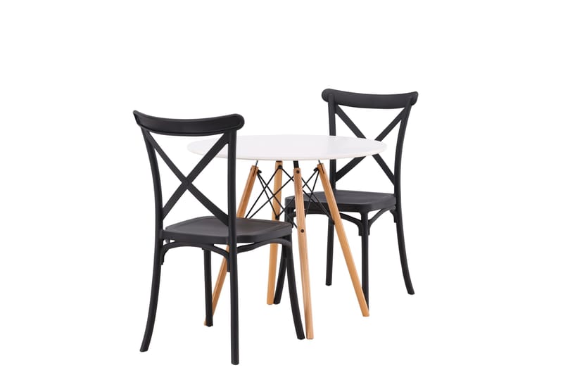 Danburi Matgrupp 60 cm Rund med 2 Crosett stolar - Svart - Möbler - Bord & matgrupper - Matgrupper