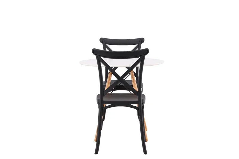 Danburi Matgrupp 60 cm Rund med 2 Crosett stolar - Svart - Möbler - Bord & matgrupper - Matgrupper