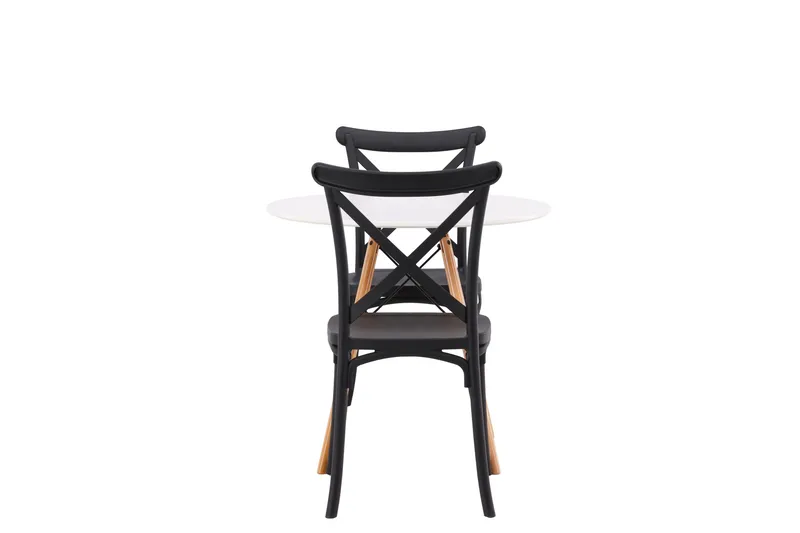 Danburi Matgrupp 60 cm Rund med 2 Crosett stolar - Svart - Möbler - Bord & matgrupper - Matgrupper