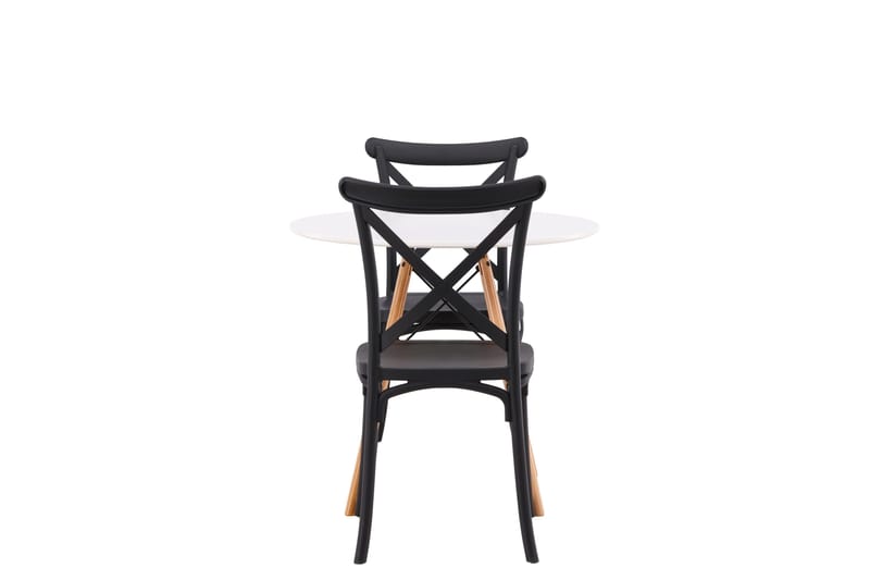 Danburi Matgrupp 60 cm Rund med 2 Crosett stolar - Svart - Möbler - Bord & matgrupper - Matgrupper