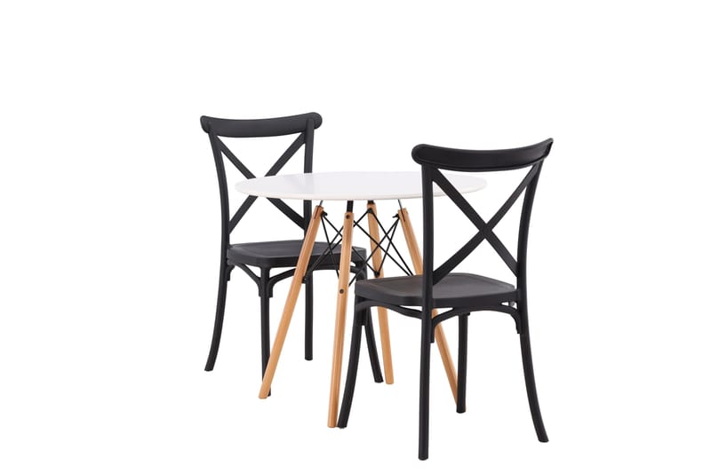 Danburi Matgrupp 60 cm Rund med 2 Crosett stolar - Svart - Möbler - Bord & matgrupper - Matgrupper
