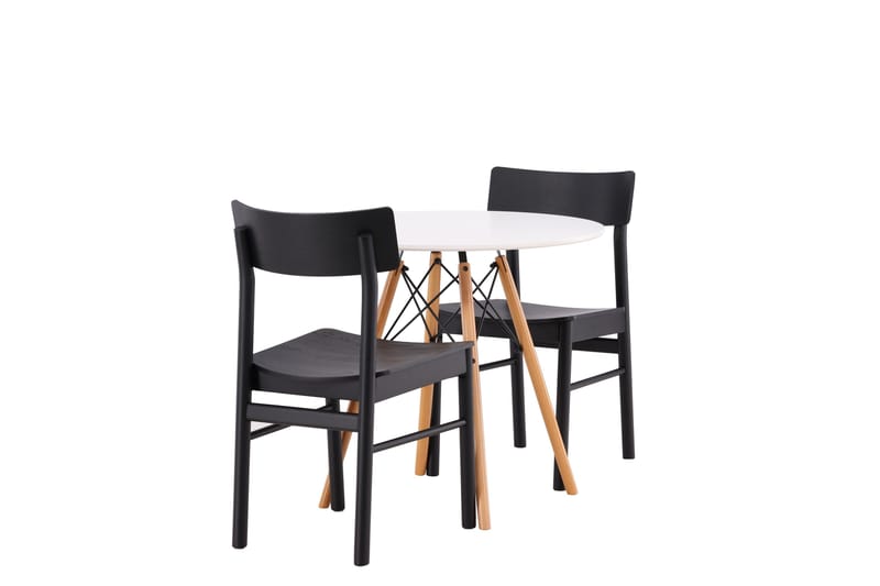 Danburi Matgrupp 60 cm Rund med 2 Montros stolar - Svart - Möbler - Bord & matgrupper - Matgrupper