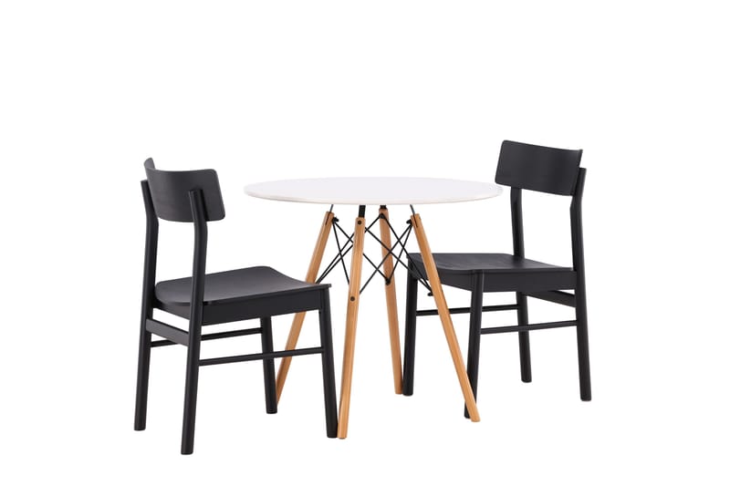 Danburi Matgrupp 60 cm Rund med 2 Montros stolar - Svart - Möbler - Bord & matgrupper - Matgrupper